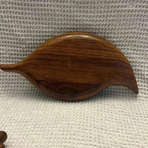 Vintage Mid Century Modern Wood Fruit 5 Piece Set - Picture 3 of 8